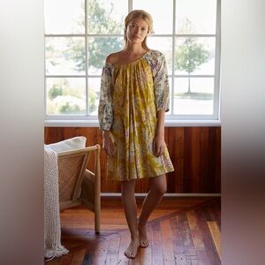 Anthropologie Daily Practice Mollie Floral Tunic Dress Size S Cottagecore Boho